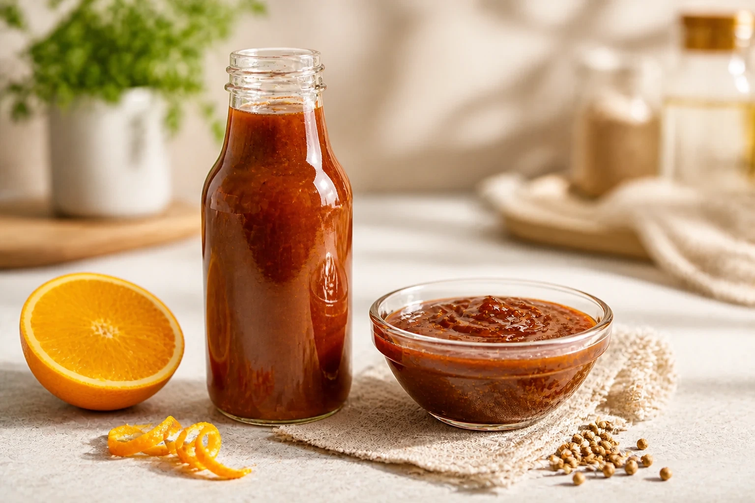 Bourbon-Orangen-Koriander-Barbecuesauce