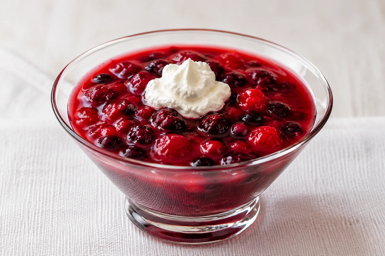 Rote Grütze mit Sahne