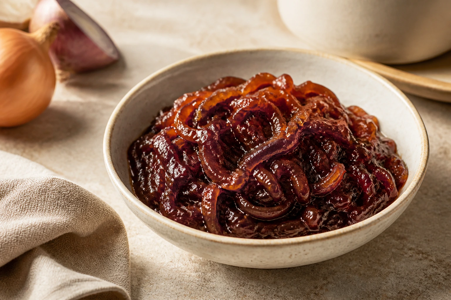 Zwiebel-Confit mit Bordeaux