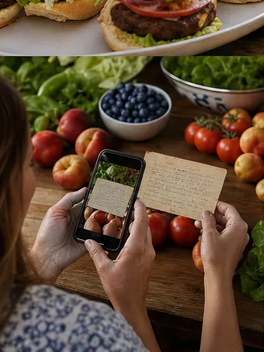 Grandma's handwritten recipe card photographed beside summer produce