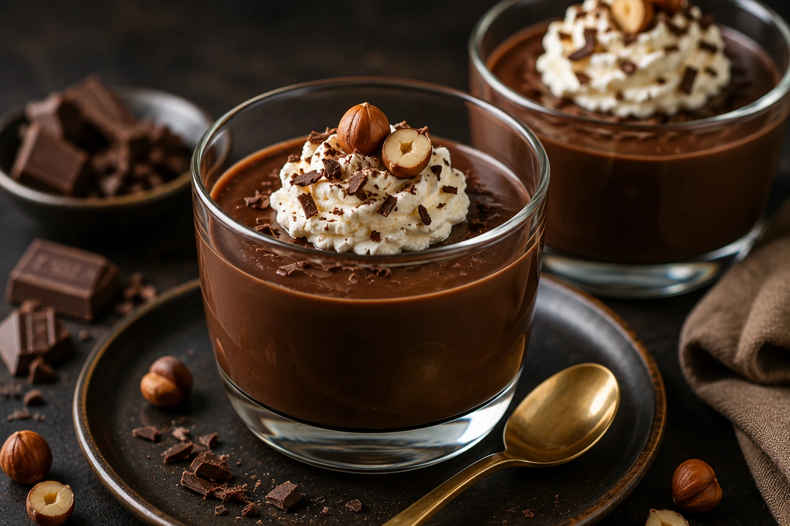 Edler Schokoladenpudding mit Stärke