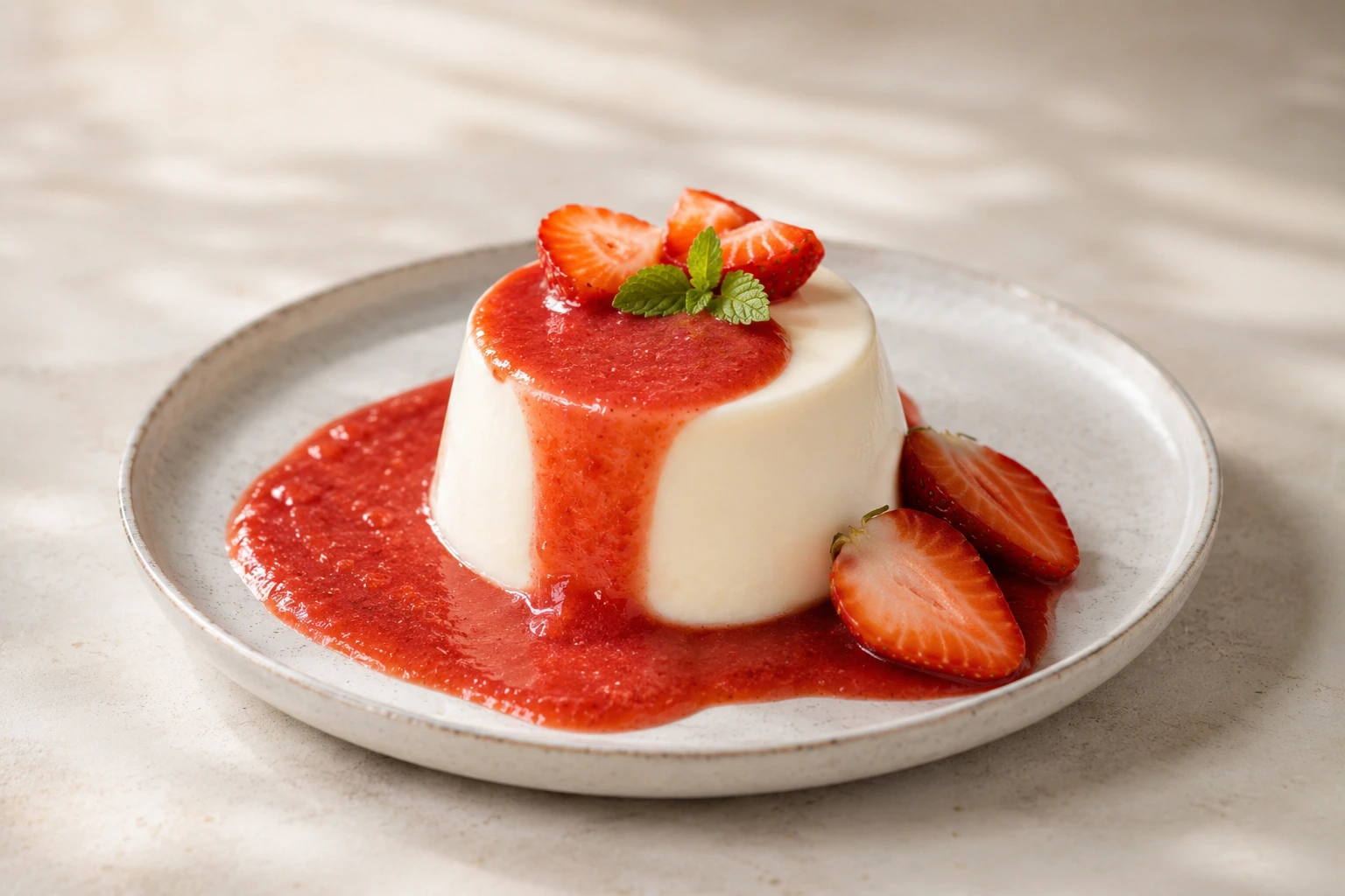 Panna Cotta mit Erdbeersauce