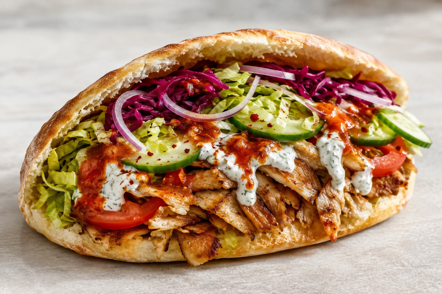 Hähnchen-Döner vom kleinen Drehspieß